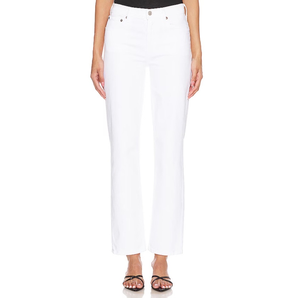 AGOLDE Kye Mid Rise Straight Crop in Sour Cream White Size 24